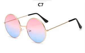 Burst metal circular fashion sunglasses women
