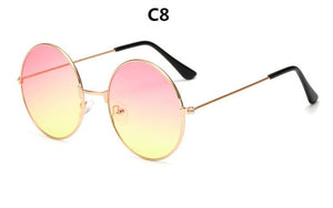 Burst metal circular fashion sunglasses women