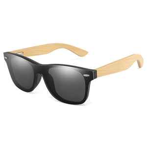 Vintage Bamboo Wood Men  Sunglasses Fashion Mirror Coating