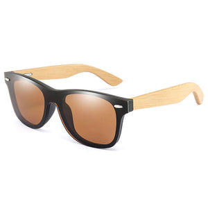 Vintage Bamboo Wood Men  Sunglasses Fashion Mirror Coating