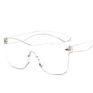 New Transparent  Brand Vintage Rimless Sun Glasses Women